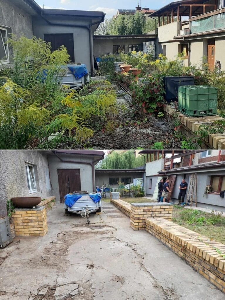 Porządkowanie obiektu z zewnątrz dla produkcji filmowej firmy Wonder Films